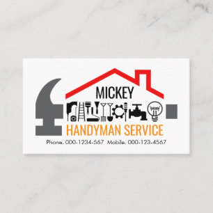 Tarjeta De Visita Martillo de reparación creativo para hombre habili