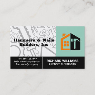 Tarjeta De Visita Martillo Logotipo de construcción Suministro d