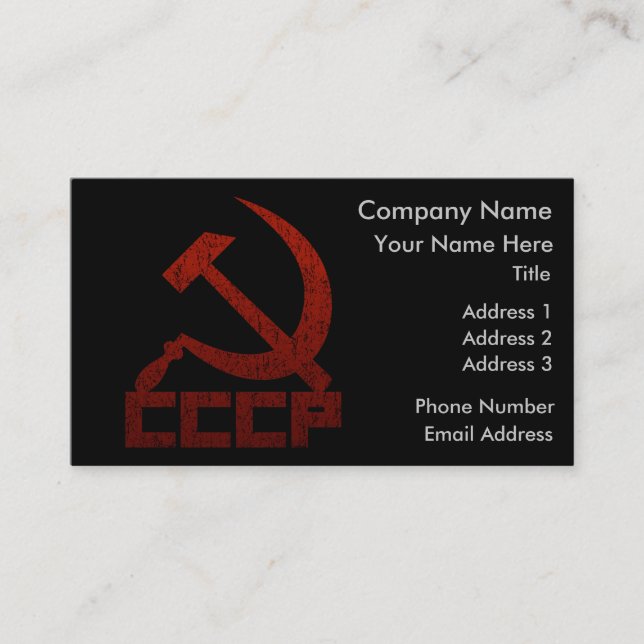 Tarjeta De Visita Martillo y hoz de CCCP (Anverso)