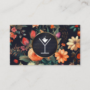 Tarjeta De Visita Martini / Mixología Fondo floral