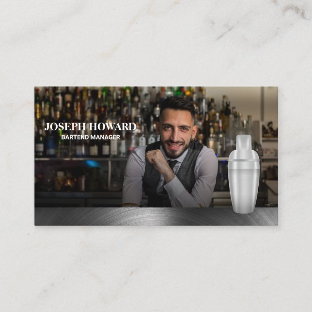 Tarjeta De Visita Martini Shaker | Bartender (Anverso)