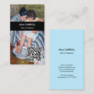 Tarjeta De Visita Mary Cassatt - El baño del niño - Código QR