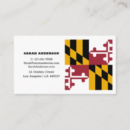 Tarjeta De Visita Maryland Flag Elegant Business Card / Estados Unid