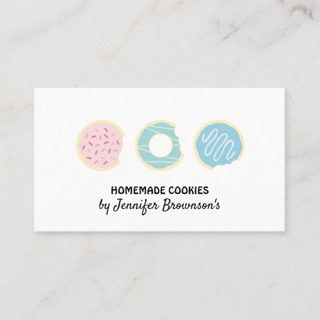 Tarjeta De Visita Masa de galletas Donuts Dulces (Anverso)