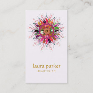 Tarjeta De Visita Masaje curativo con logotipo Purple Lotus Flower Y
