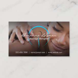 Tarjeta De Visita Masaje de Espalda Logotipo de Salud Holística