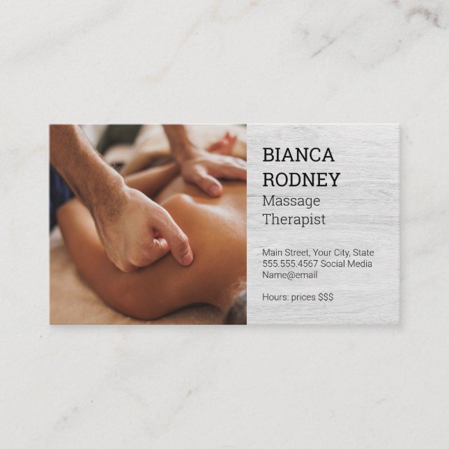 Tarjeta De Visita Masaje de espalda | Salon Spa (Anverso)