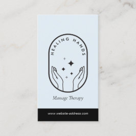 Tarjeta De Visita Masaje de manos de curación modernas con logotipo