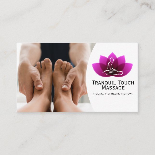 Tarjeta De Visita Masaje de pies | Sesión de Spa Tranquil Day (Anverso)