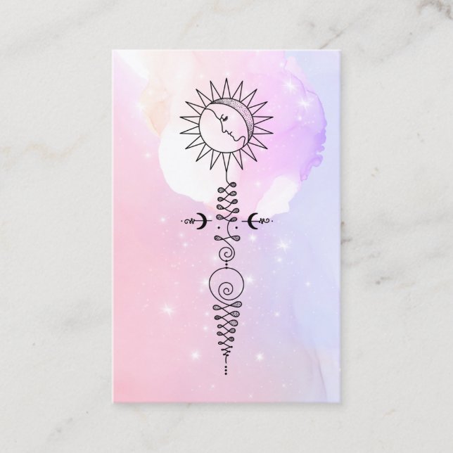 Tarjeta De Visita *~* Masaje de Reiki de Sun Moon Nirvana Yoga (Anverso)