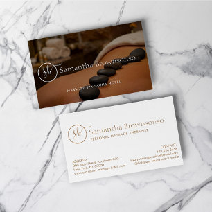 Tarjeta De Visita Masaje de Retiro de Spa con Piedras Calientes