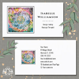 Tarjeta De Visita Masaje de Yoga Sagrado Espiritual del Mandala Zen 