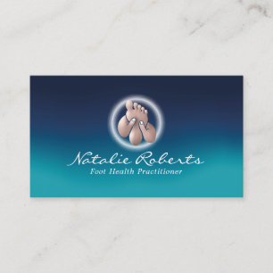 Tarjeta De Visita Masaje Foot Reflexology Spa Elegante Azul