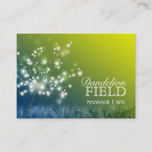 Tarjeta De Visita Masaje Glitzy Dandelions   Spa