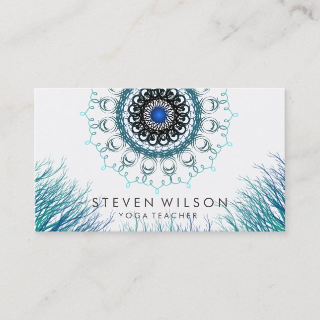 Tarjeta De Visita Masaje holístico de meditación de yoga Mandala Dam (Anverso)