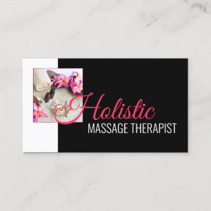 Tarjeta De Visita Masaje holístico Wellness cuerpo Terapista negro