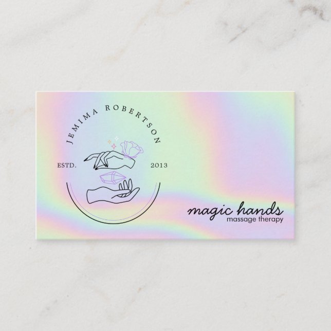 Tarjeta De Visita Masaje manos mágicas Terapia Esoteric Business Ca (Anverso)