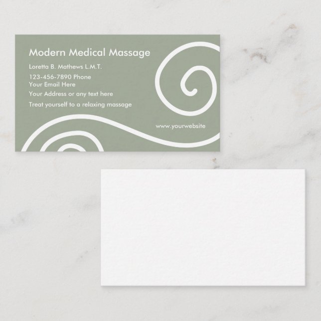 Tarjeta De Visita Masaje médico moderno (Anverso / Reverso)