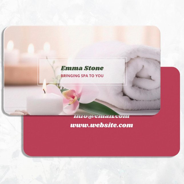 Tarjeta De Visita Masaje Mobile Spa (Mobile Spa Massage Business Cards)