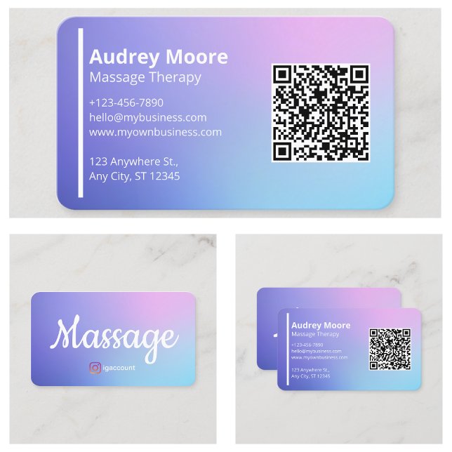 Tarjeta De Visita Masaje moderno Terapia Bienestar Holístico (Modern Massage Therapist Holistic Wellness Business Card
)