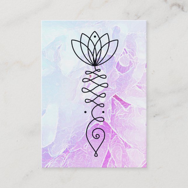 Tarjeta De Visita *~* Masaje Ombre Peony Healer Reiki Yoga Lotus (Anverso)