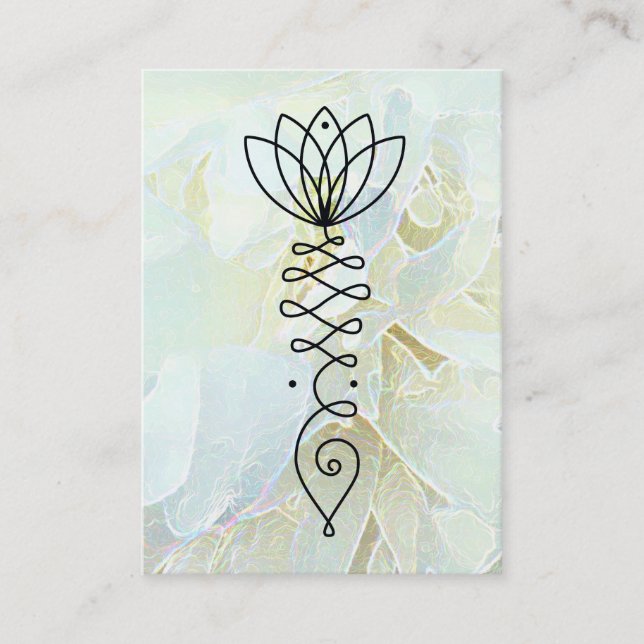 Tarjeta De Visita *~* Masaje Pastel Peony Reiki Yoga Lotus Healer (Anverso)