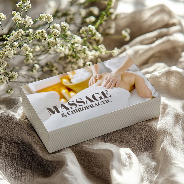 Tarjeta De Visita Masaje Quiropráctico Cuerpo y Salón de Terapia Sou (Perfect for business)
