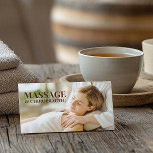 Tarjeta De Visita Masaje Quiropráctico Cuerpo y Salón de Terapia Sou