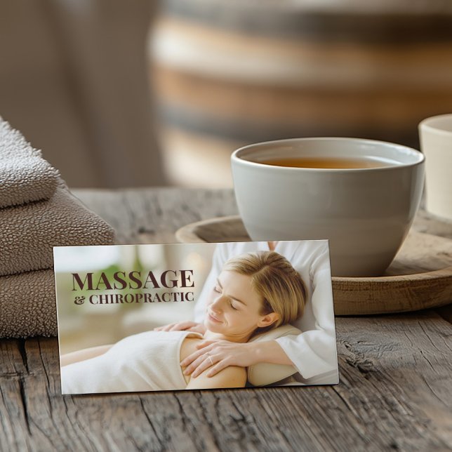 Tarjeta De Visita Masaje Quiropráctico Cuerpo y Salón de Terapia Sou (Perfect for business)