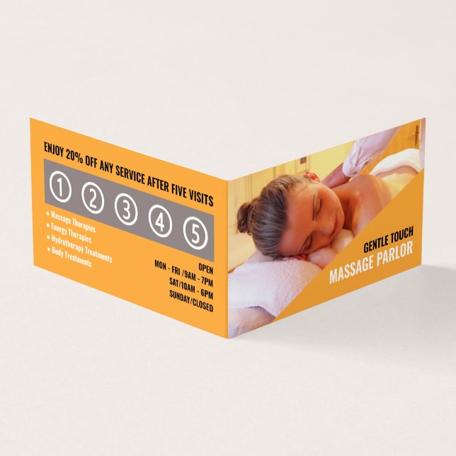 Tarjeta De Visita Masaje relajante, Lealtad Terapéutica Masajista (Exterior)