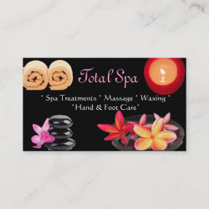 Tarjeta De Visita Masaje Salon Business Card Black