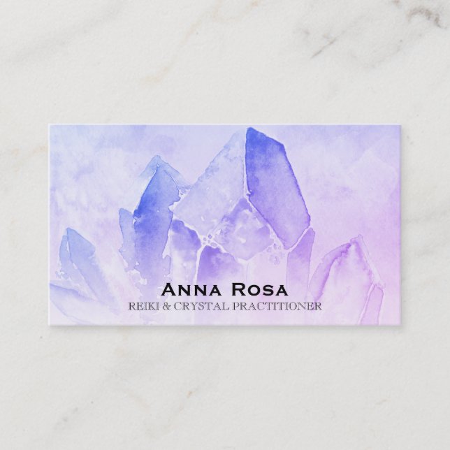 Tarjeta De Visita ~ Masaje saludable Reiki Amethyst Crystal Yoga (Anverso)