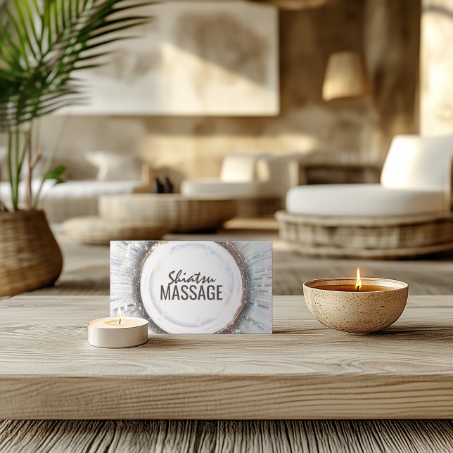 Tarjeta De Visita Masaje shiatsu estilo japonés impactante círculo (Perfect for business)