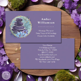 Tarjeta De Visita Masaje Terapéutico Salon Spa Estilista Zen Stones