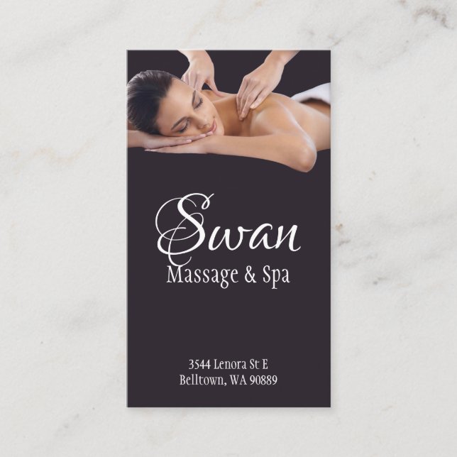 Tarjeta De Visita Masaje Terapéutico Spa  (Anverso)