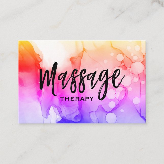 Tarjeta De Visita ** Masaje Terapia Terapia Terapia Acuática (Anverso)