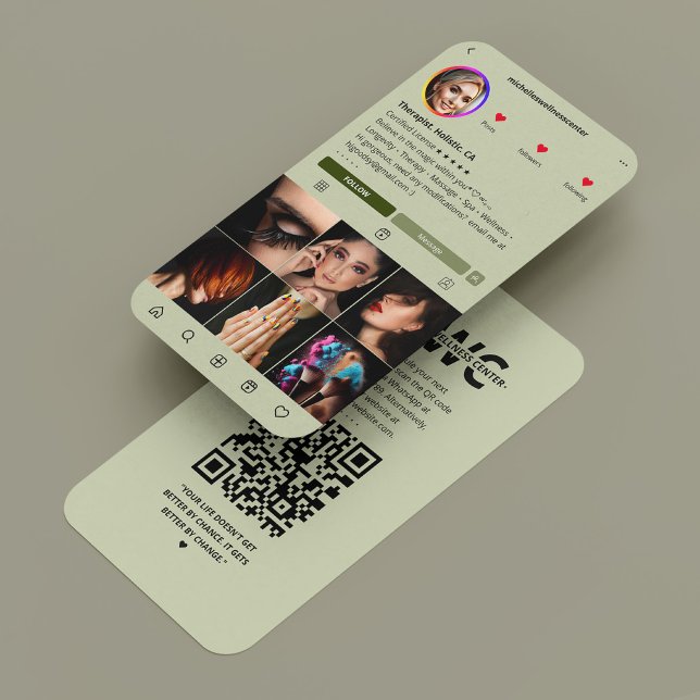 Tarjeta De Visita Masaje Terapista Spa Wellness Sage IG moderno (Therapist Massage Spa Wellness Sage Modern IG Business Card
)