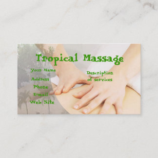 Tarjeta De Visita Masaje tropical