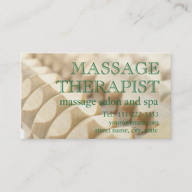 Tarjeta De Visita Masaje y terapeuta (Anverso)