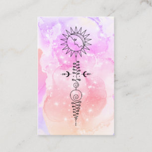Tarjeta De Visita *~* Masajista Mujer Sol Luna Nirvana Yoga Reiki