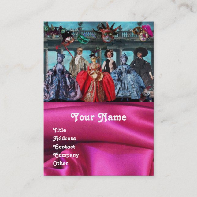 TARJETA DE VISITA MÁSCARA DE MASQUERADE DE BOMBAS ANTIGUAS ITALIANAS (Anverso)