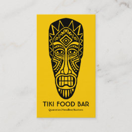 Tarjeta De Visita Máscara de Tiki - Negro sobre ámbar