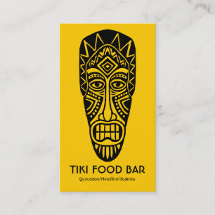Tarjeta De Visita Máscara de Tiki - Negro sobre ámbar