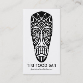Tarjeta De Visita Máscara de Tiki - Negro sobre blanco