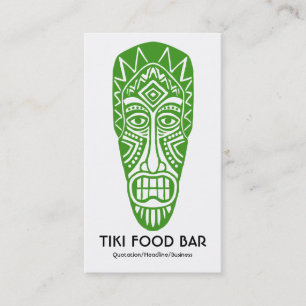 Tarjeta De Visita Máscara Tiki - Aguacate sobre blanco