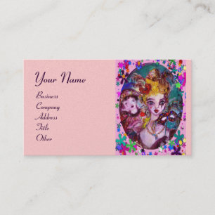 Tarjeta De Visita MÁSCARAS DE MASQUERADE DE VALENTINA, CONFETTI, púr