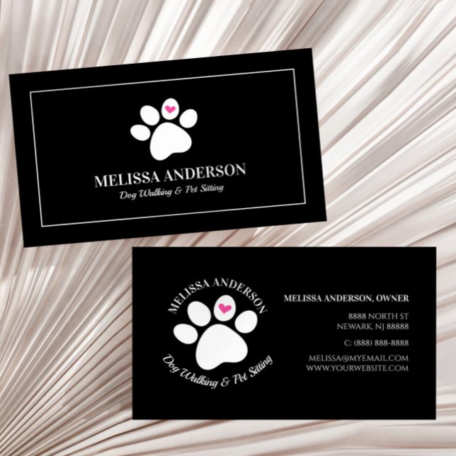 Tarjeta De Visita Mascota Animal Dog Cat Paw Heart Personalizado tar (Subido por el creador)