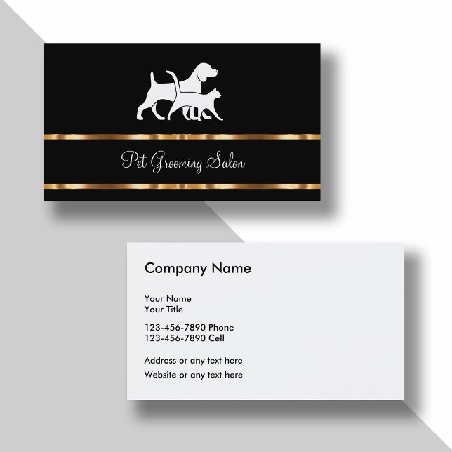 Tarjeta De Visita Mascota Clásico Grooming Salon Moderno (Subido por el creador)