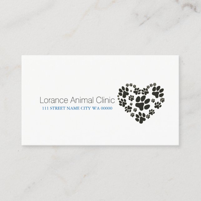 Tarjeta De Visita Mascota Clínica Animal Refugio Veterinario (Anverso)