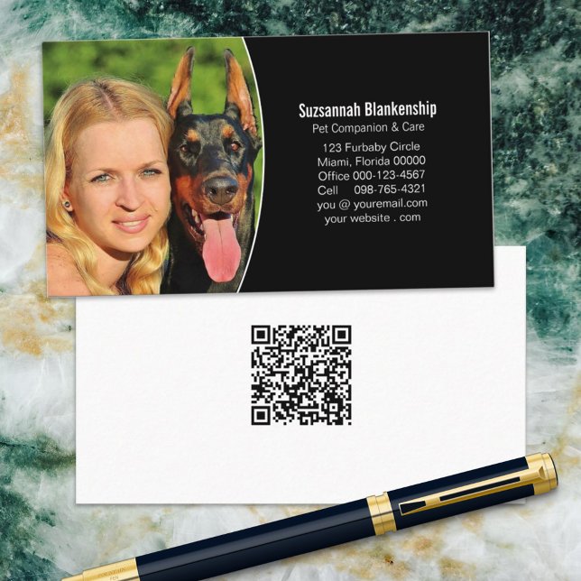 Tarjeta De Visita Mascota Companion Personalizado blanco negro Foto  (Subido por el creador)